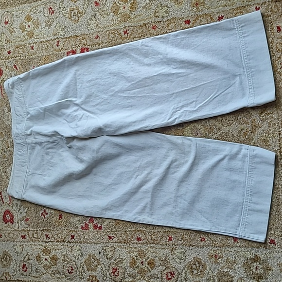 Chicos Flare Cropped White Denim Pant Size 2 - Picture 3 of 5